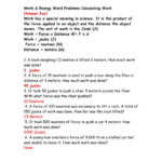 10 Work Calculations Physics Worksheet