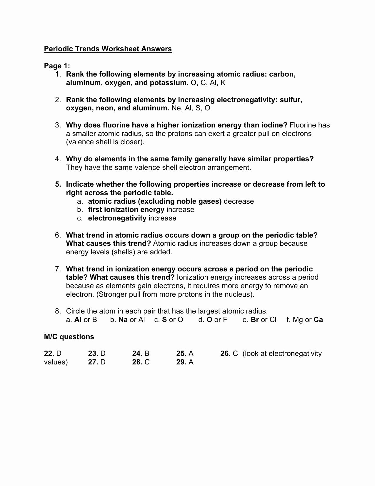 50 Periodic Trends Worksheet Answer Key Chessmuseum Template Library 