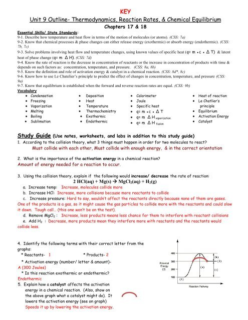 Chapter 18 Reaction Rates And Equilibrium Worksheet Answers Worksheet