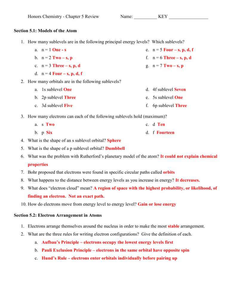 Chapter 5 Review Answers