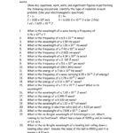 Chemistry Worksheet Wavelength Frequency Energy Of