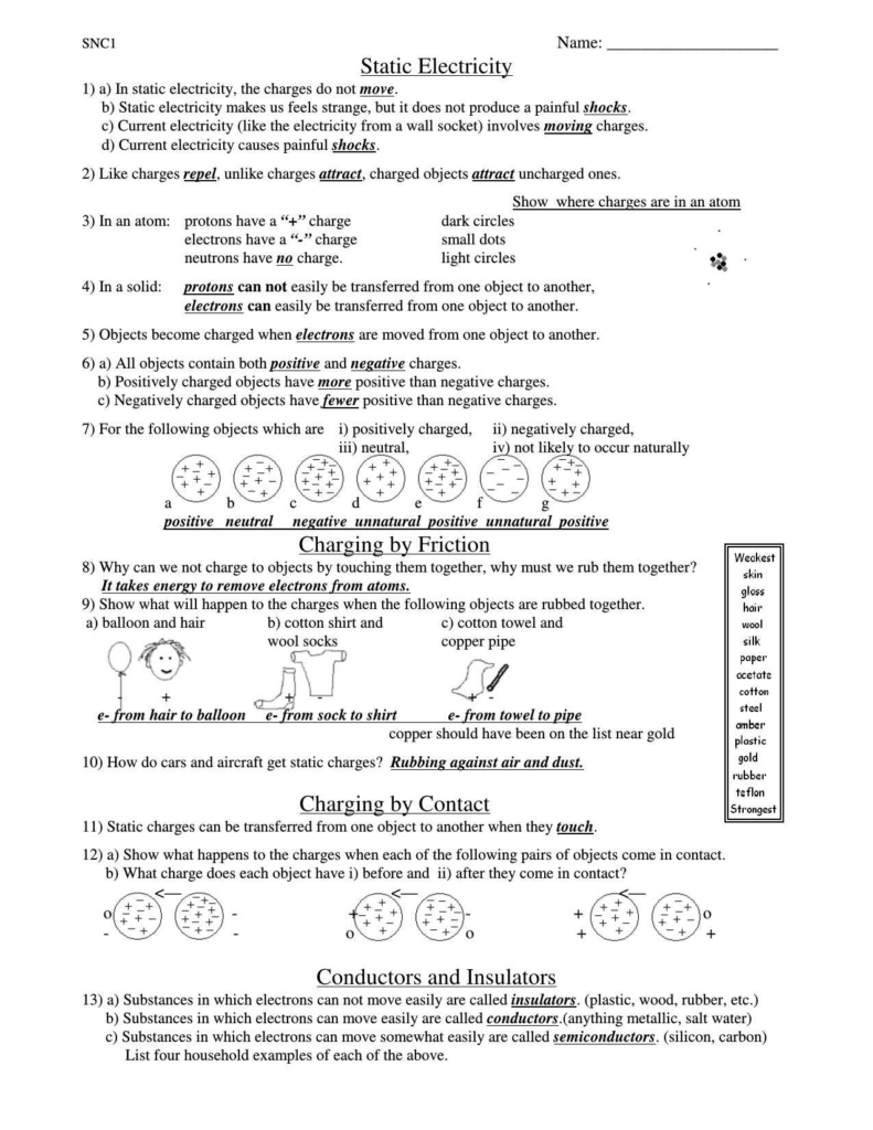 Electrical Power And Energy Worksheet