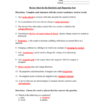 Electricity Review Worksheet Answers Nidecmege