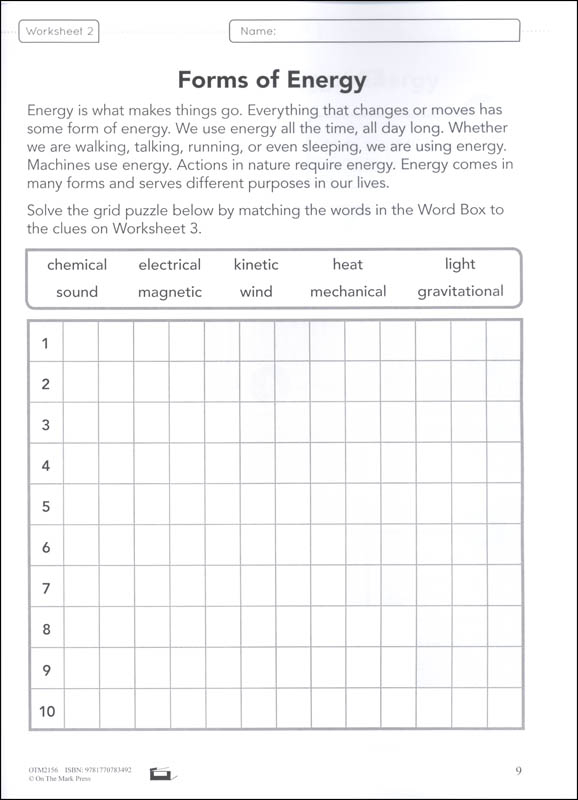 Energy Conservation Weather Resources Grade 5 Earth And Space 