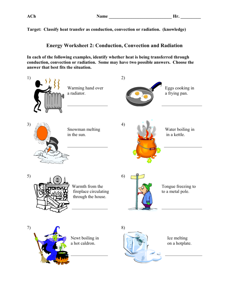 Energy Worksheet