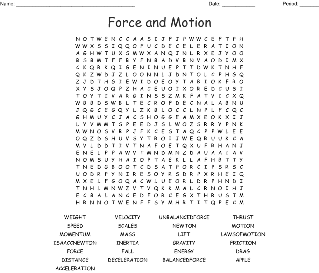 Forces Wordsearch WordMint