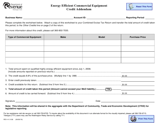 Form REV41 0108 Download Fillable PDF Or Fill Online Energy Efficient