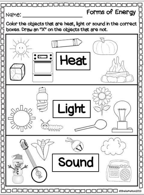 Forms Of Energy Worksheet Answers Forms Of Energy Heat Light Sound