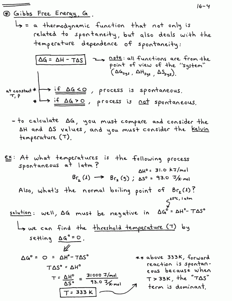 Gibbs Free Energy Worksheet Answers Worksheet