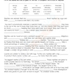 Grade 4 Science Worksheet Cloze In PDF On Animals Useful For