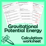 Gravitational Potential Energy Worksheet Potential Energy