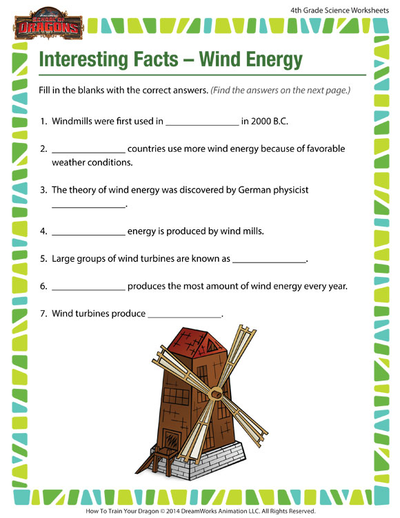 Interesting Facts Wind Energy View Worksheets 4th Grade SoD