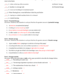 Introduction To Energy Worksheet