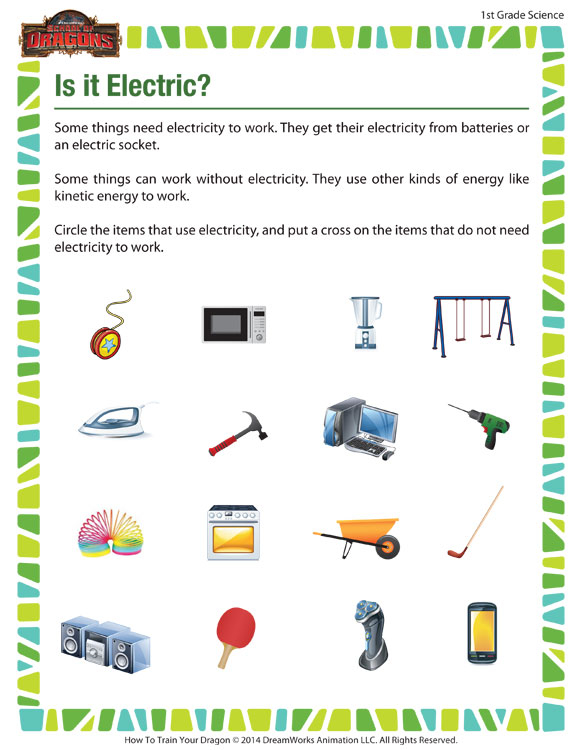 Is It Electric View Free 1st Grade Science Worksheets SoD