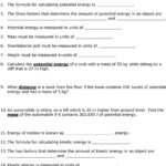 Kinetic And Potential Energy Problems Worksheet Answers