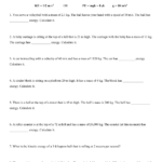 Kinetic And Potential Energy Worksheet