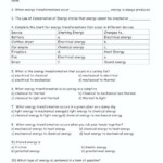 Law Of Conservation Of Energy Worksheet