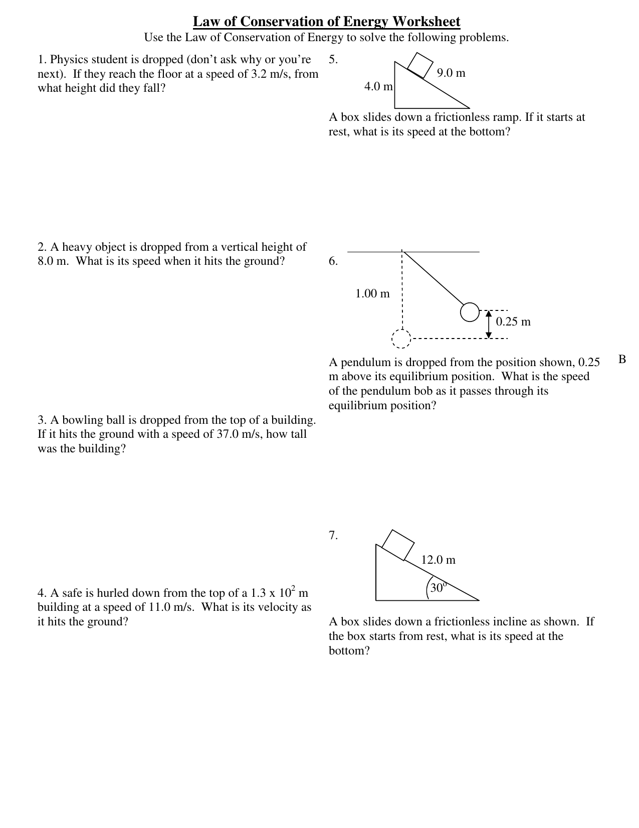 Law Of Conservation Of Energy Worksheet Db excel