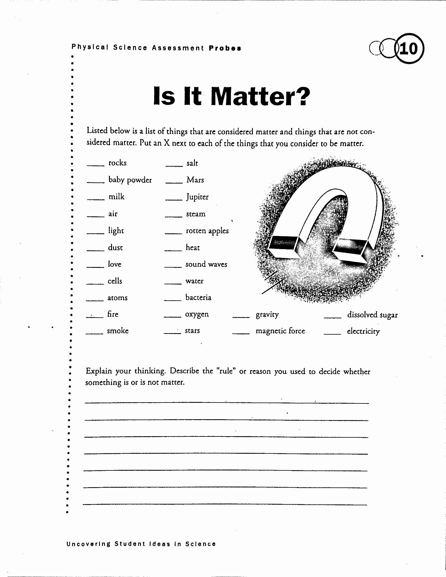 Matter And Energy Worksheet Inspirational Worksheet States Matter 