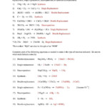 Neutralization Reactions Worksheet Answer Key Balancing Equations