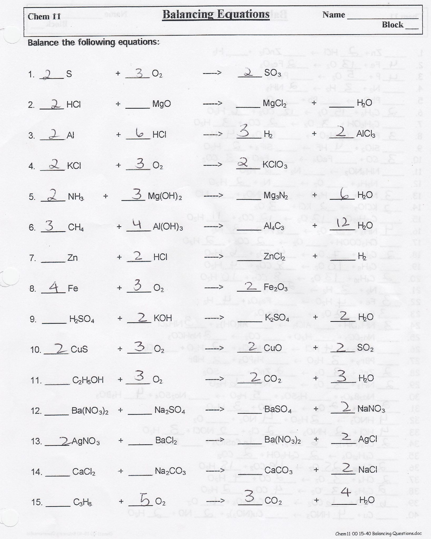 Nuclear Equations Worksheet