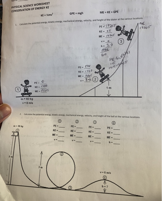 Physics Conservation Of Energy Worksheet Answers