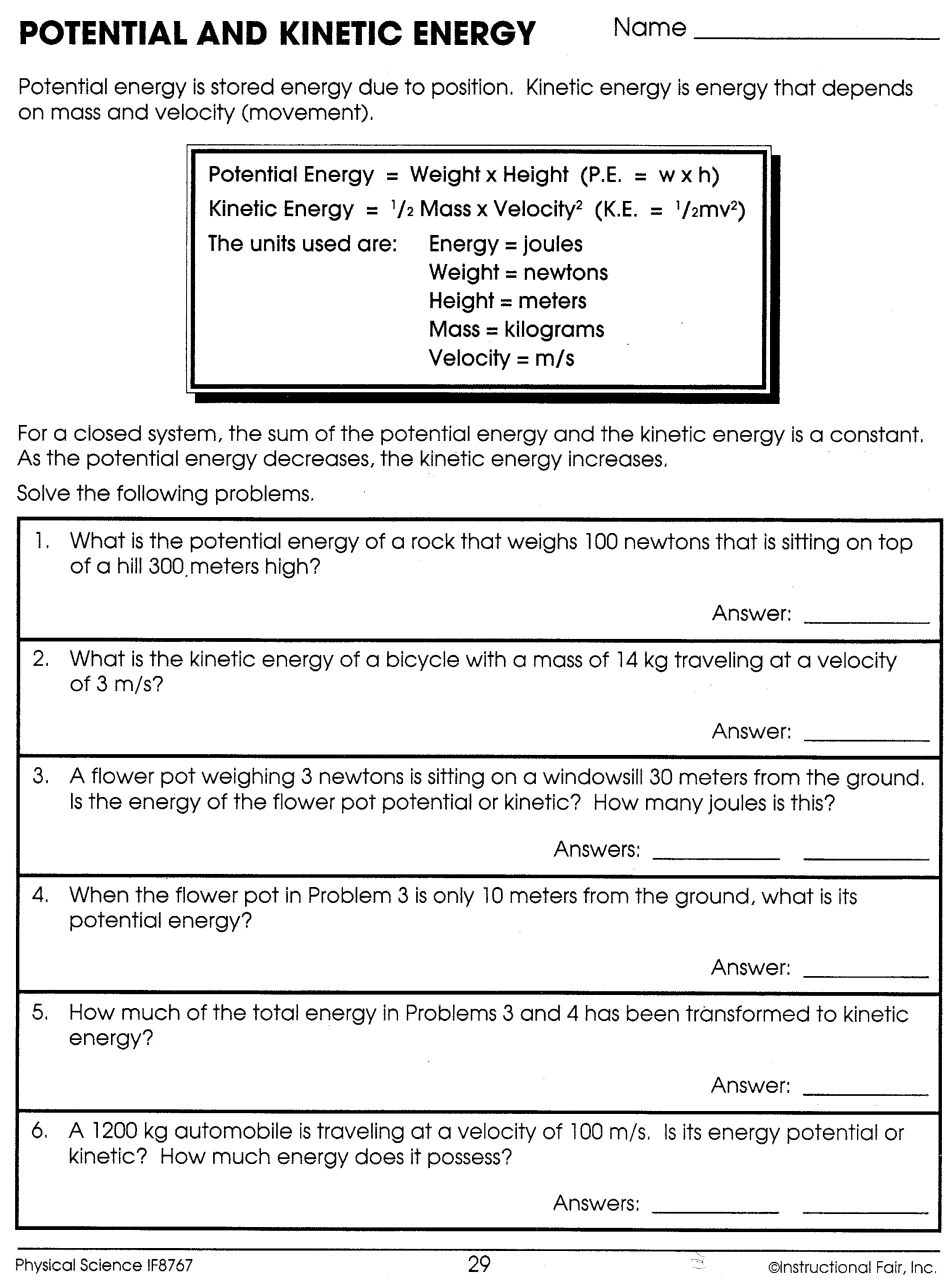 Potential Energy Diagram Worksheet Answer Key General Wiring Diagram