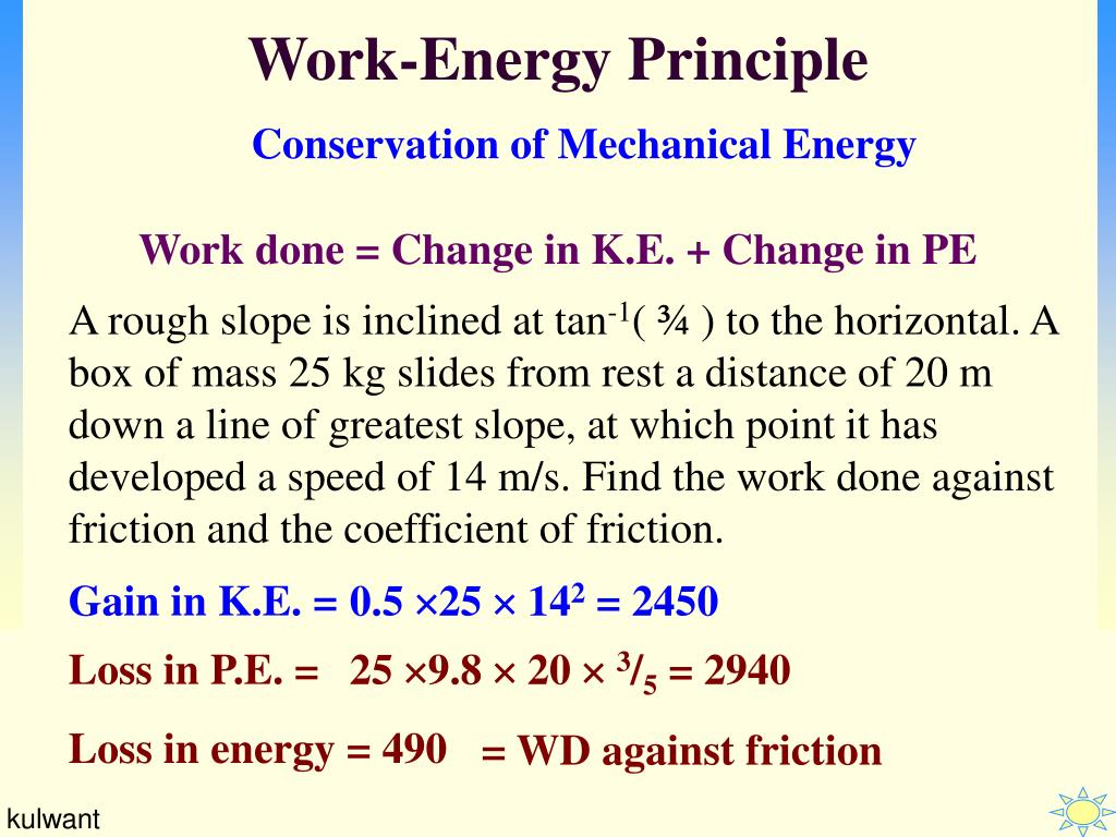 PPT Work Energy Principle PowerPoint Presentation Free Download ID 