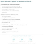 Quiz Worksheet Applying The Work Energy Theorem Study