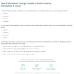 Quiz Worksheet Energy Transfer In Earth s Interior Atmosphere