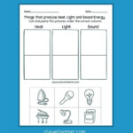 Sources Of Energy Printables For Kindergarten And First Grade