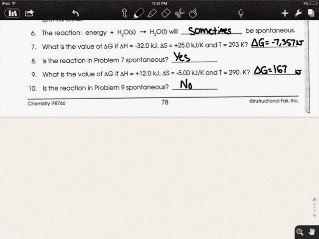 Summit Chemistry Blog Entropy Gibbs Free Energy WS