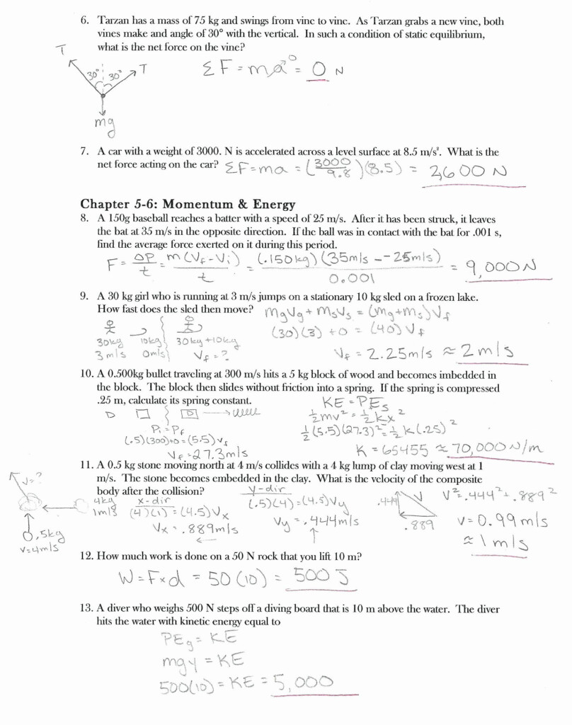 Work Energy And Power Worksheet Answers Physics Classroom Worksheet