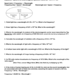 Worksheet Frequency wavelength Energy