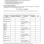 Worksheet Kinetic And Potential Energy Problems Answer Key