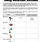 Worksheet On Energy Transformation Google Search Energy