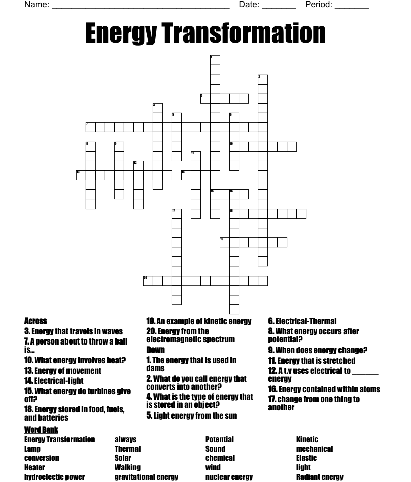 27 Energy Transformation Worksheet Pdf Worksheet Information