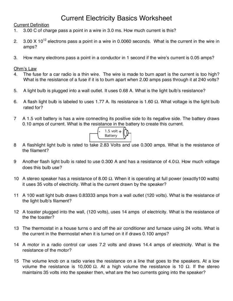 30 Electrical Power Worksheet Answers Education Template