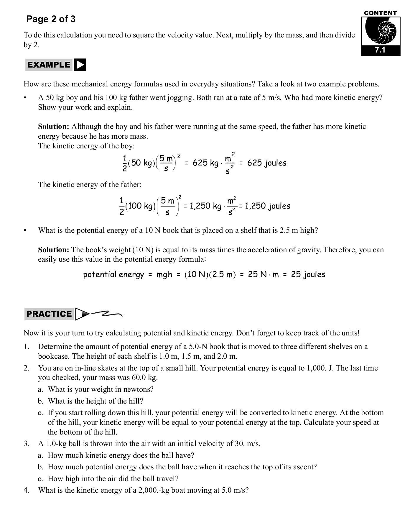 71 Potential And Kinetic Energy Cpo Science Pages 1 29 Db excel