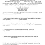 9 Into Science Potential Energy Worksheet Kinetic And Potential