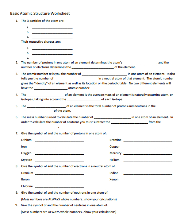 Atomic Structure Worksheet Answer Key 16 Best Images Of Atomic 