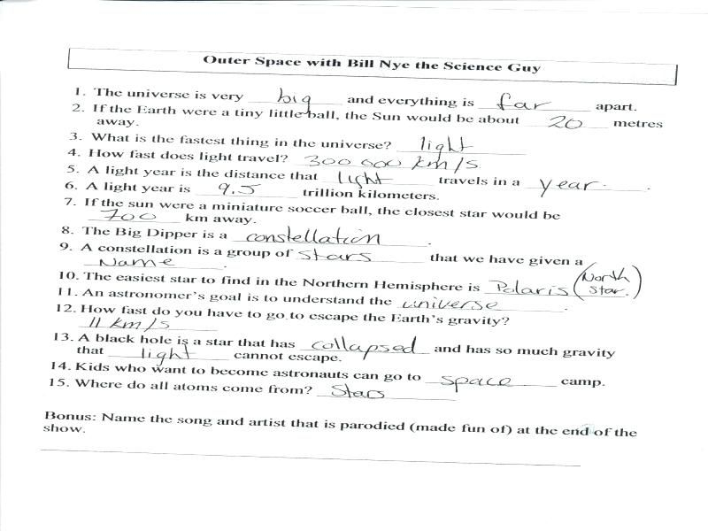 Bill Nye Motion Worksheet Answers