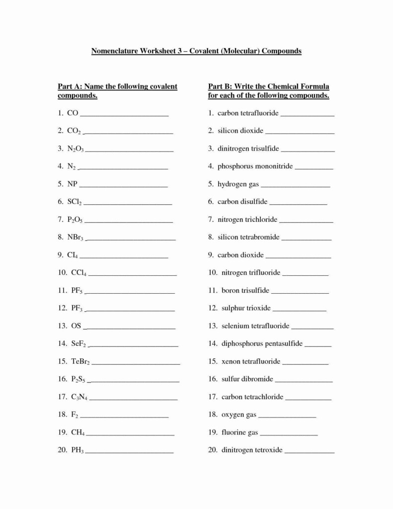 Chemical Bonding Worksheet Fill In The Blanks Worksheet