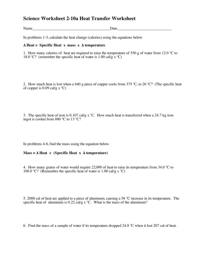 Conduction Convection Radiation Worksheet Answer Key Db excel