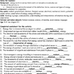 Conservation Of Energy Worksheet Answers Chapter 4 Forms Of Energy Pdf
