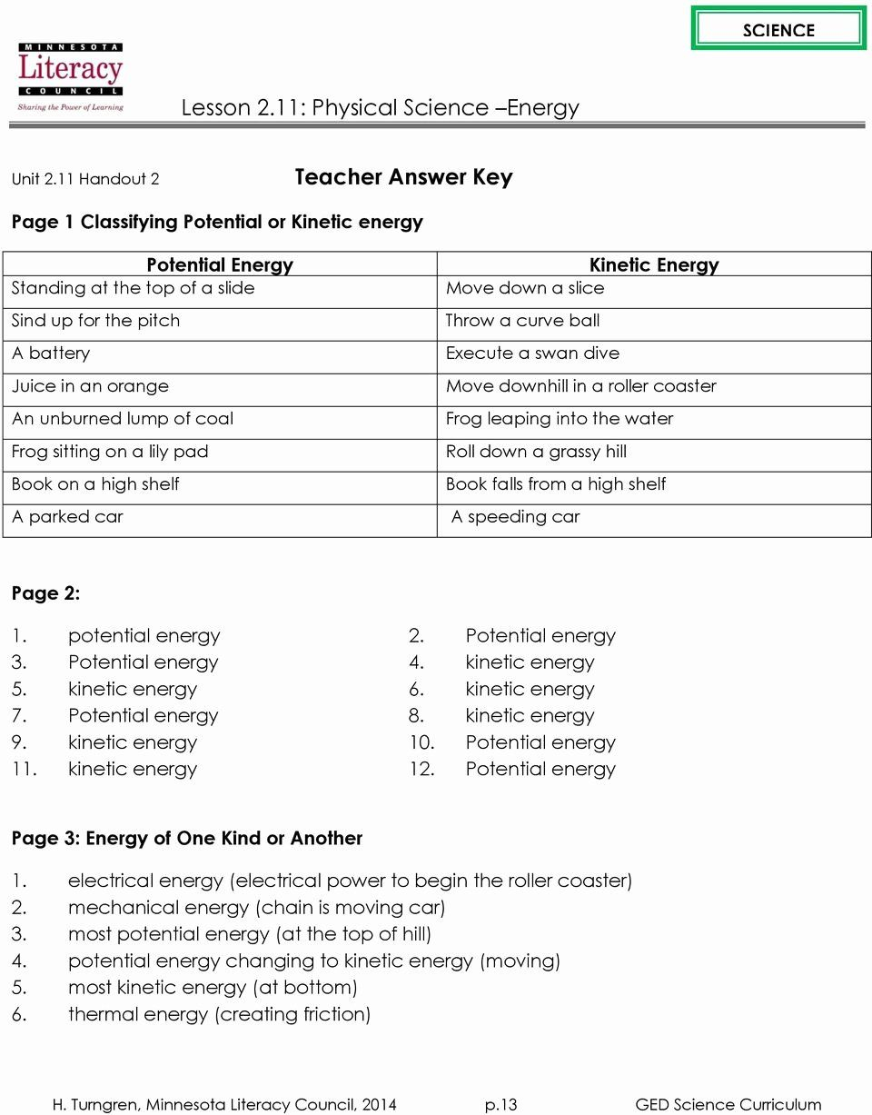 Conservation Of Mechanical Energy Worksheet Worksheet