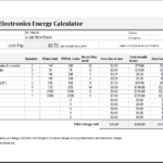 Electric Energy Cost Calculator Template For EXCEL Excel Templates