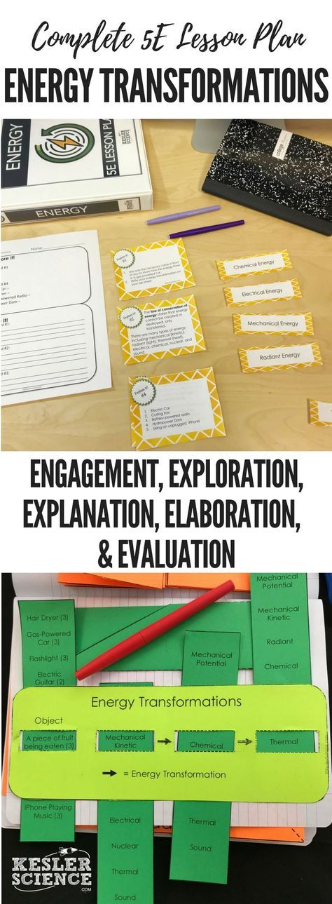 Energy Transformations 5E Lesson Plan Energy Transformations Science 