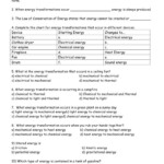 Energy Transformations Word Problem Worksheets Energy Worksheet