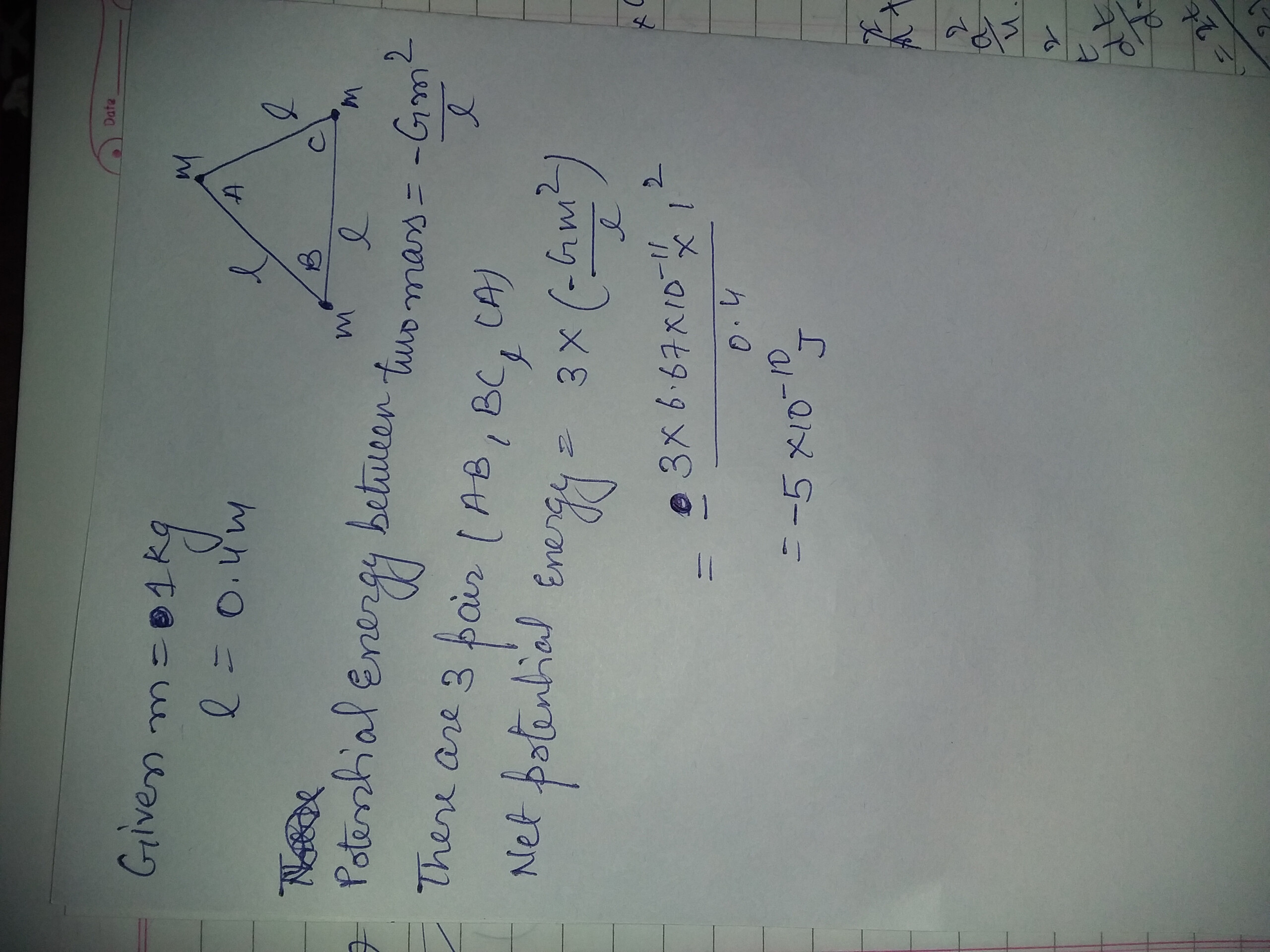 Gravitational Potential Energy Formula Triangle